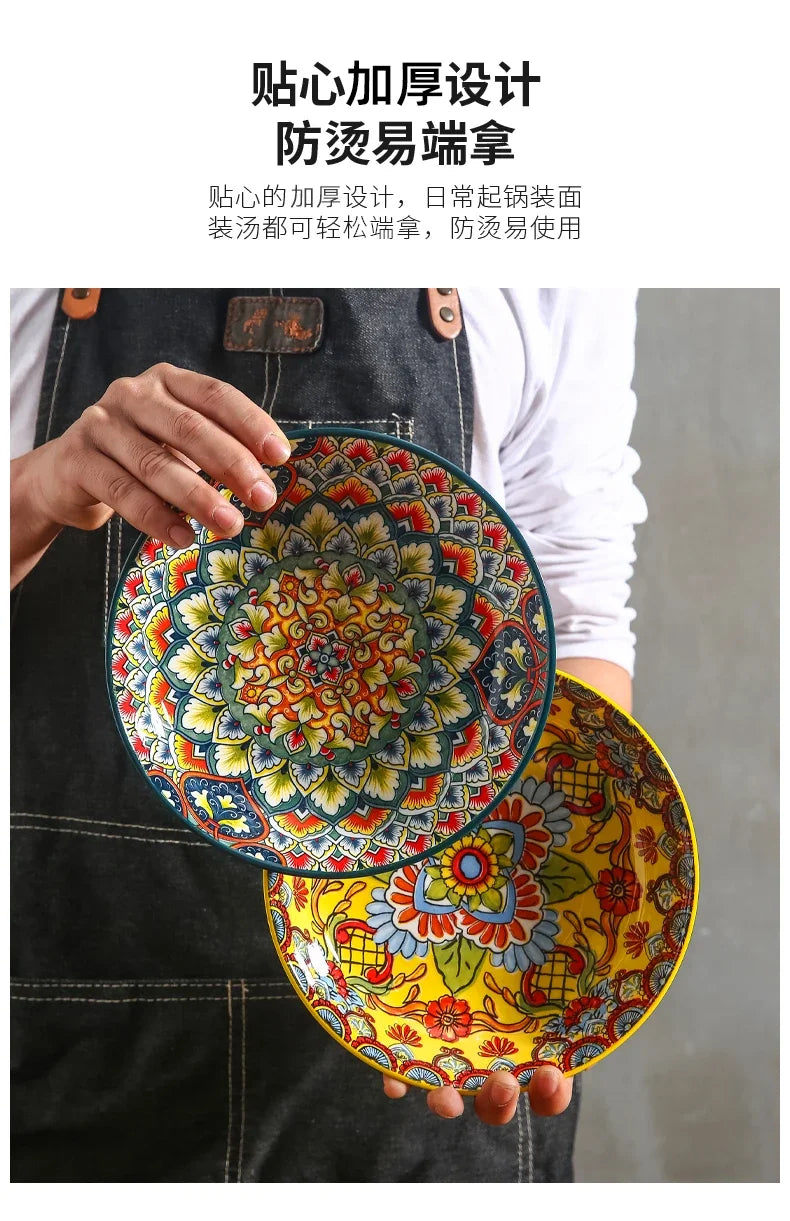 ¡Explosión de Color! Vibrantes Plate Set Cheftronics Kitchen Appliances - Ceramic Tableware Set