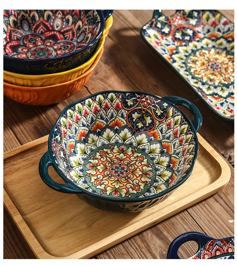 ¡Explosión de Color! Vibrantes Plate Set Cheftronics Kitchen Appliances - Ceramic Tableware Set