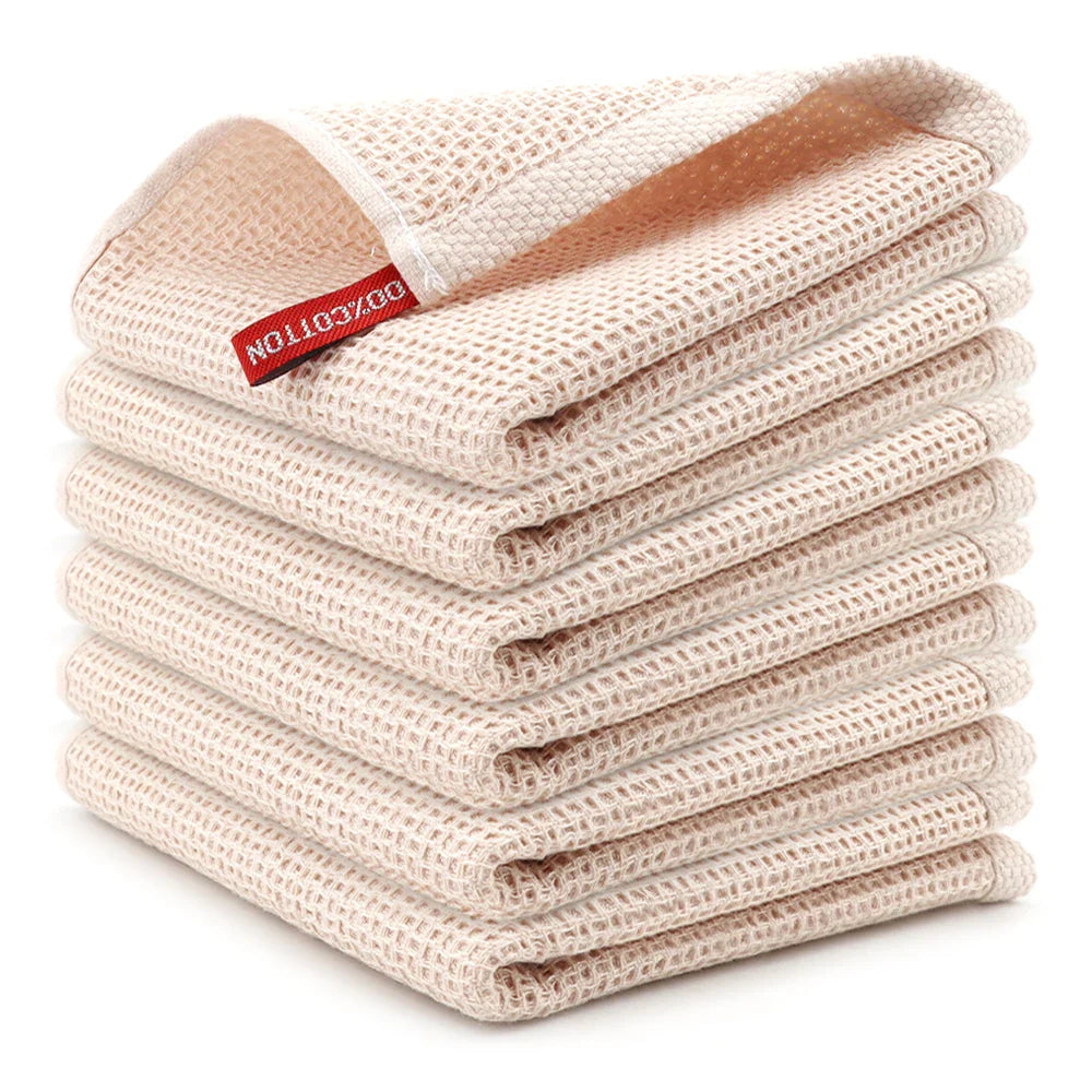 ¡Explosión Waffle para Tu Cocina con el Set de Paños de Algodón 6pcs! - Kitchen Cleaning Cloths