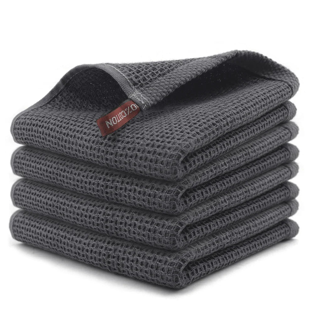¡Explosión Waffle para Tu Cocina con el Set de Paños de Algodón 6pcs! - Gray / 6Pcs - Kitchen Cleaning Cloths