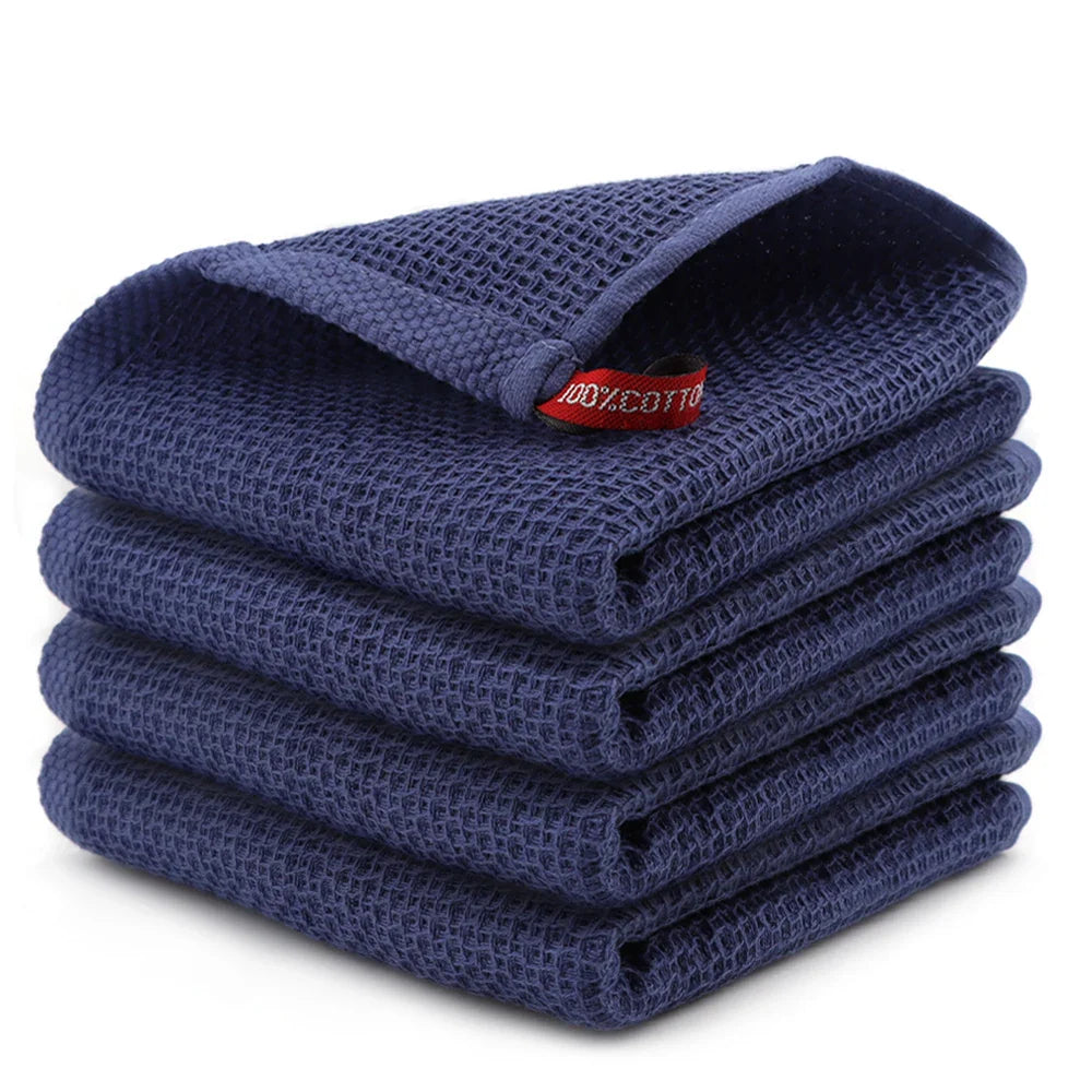 ¡Explosión Waffle para Tu Cocina con el Set de Paños de Algodón 6pcs! - Navy / 6Pcs - Kitchen Cleaning Cloths