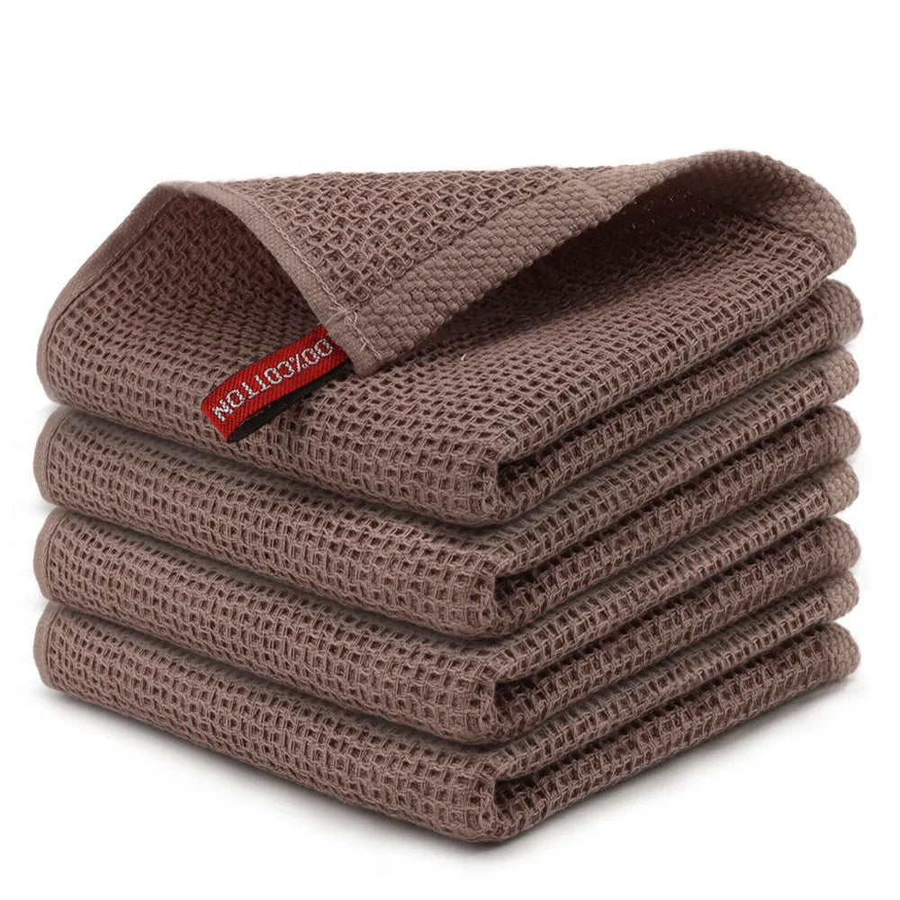 ¡Explosión Waffle para Tu Cocina con el Set de Paños de Algodón 6pcs! - Coffee / 6Pcs - Kitchen Cleaning Cloths