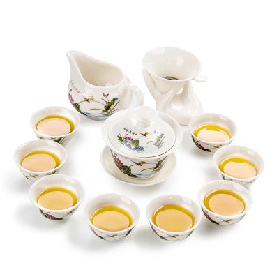 ¡Exquisito Juego de Té Floral Azul de Porcelana! - A - Ceramic Portable Teacup