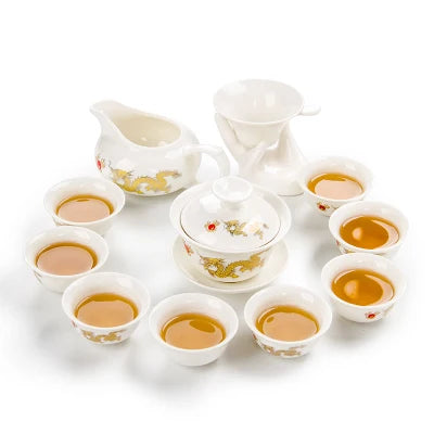 ¡Exquisito Juego de Té Floral Azul de Porcelana! - C - Ceramic Portable Teacup