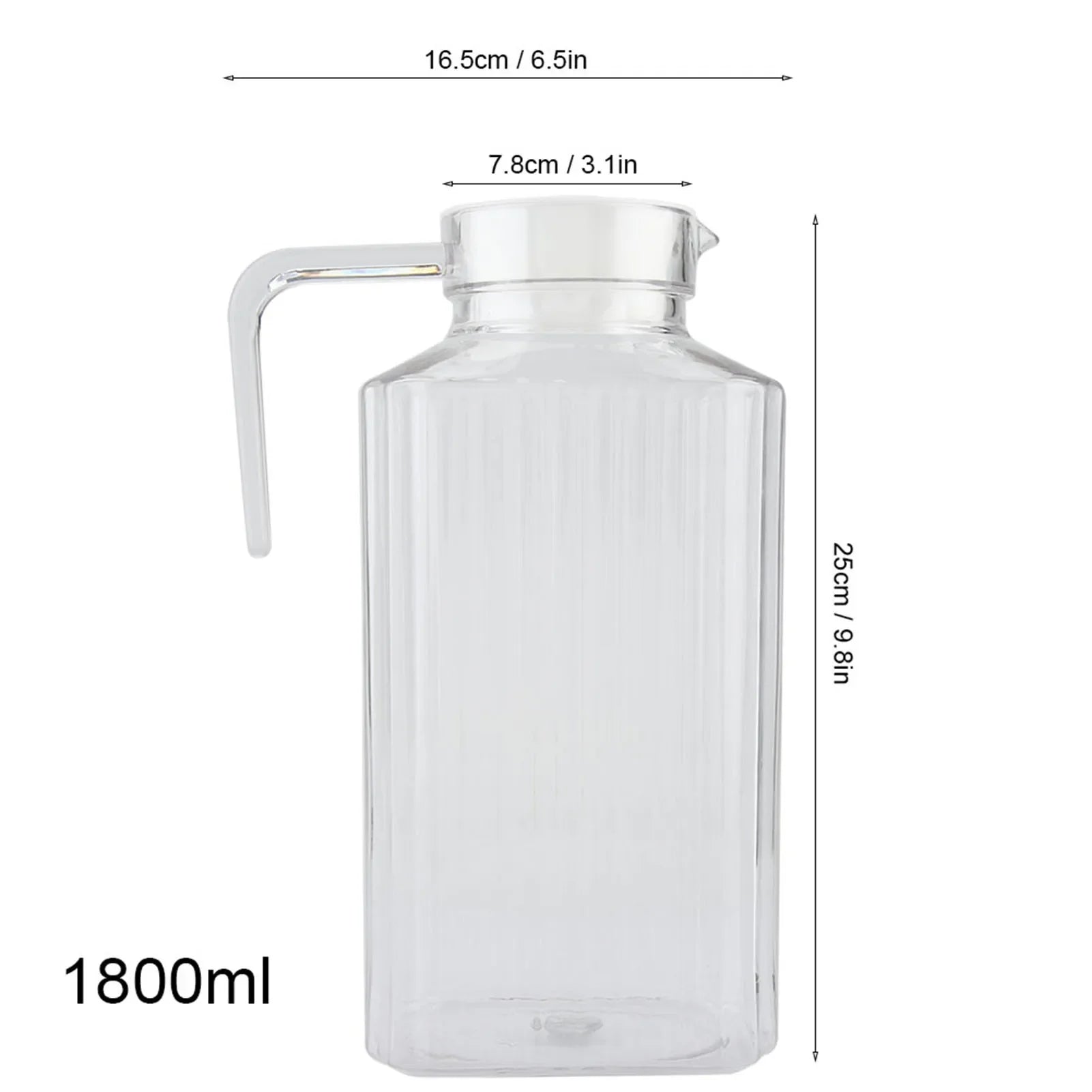 Jarra rectangular clara con asa, ideal para usar con Cheftronics kitchen appliances