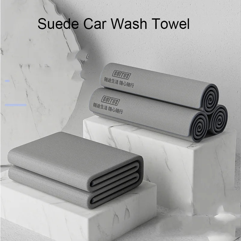 ¡Gamuza Gris Cheftronics: Brillo Automotriz Impecable!