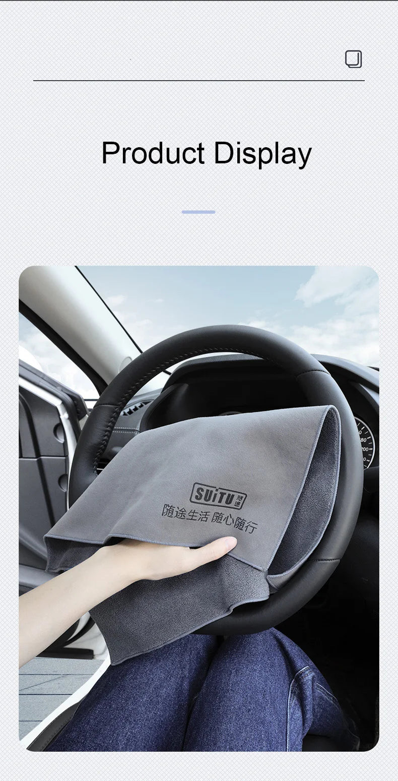 ¡Gamuza Gris Cheftronics: Brillo Automotriz Impecable!