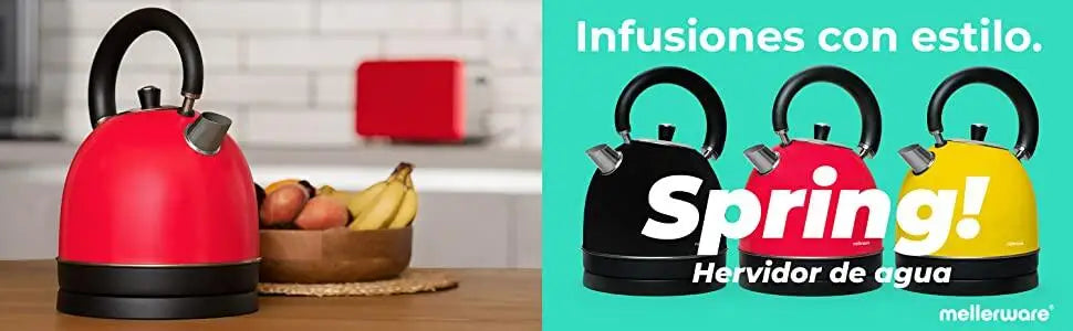 ¡Hervidor Eléctrico Mellerware Acero Inoxidable: Ebullición con Estilo! - Electric Kettle