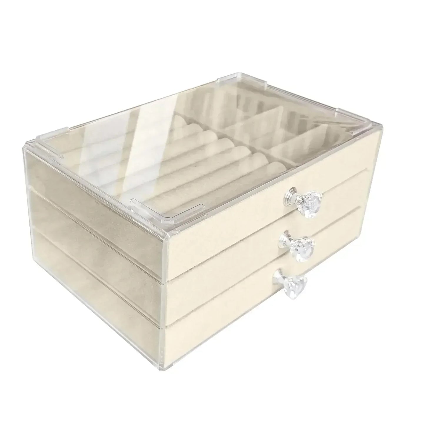Joyero Tres Niveles: ¡Organización Deslumbrante! - Beige - Jewelry Organizer
