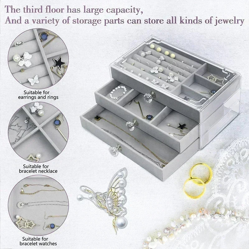 Joyero Tres Niveles: ¡Organización Deslumbrante! - Jewelry Organizer