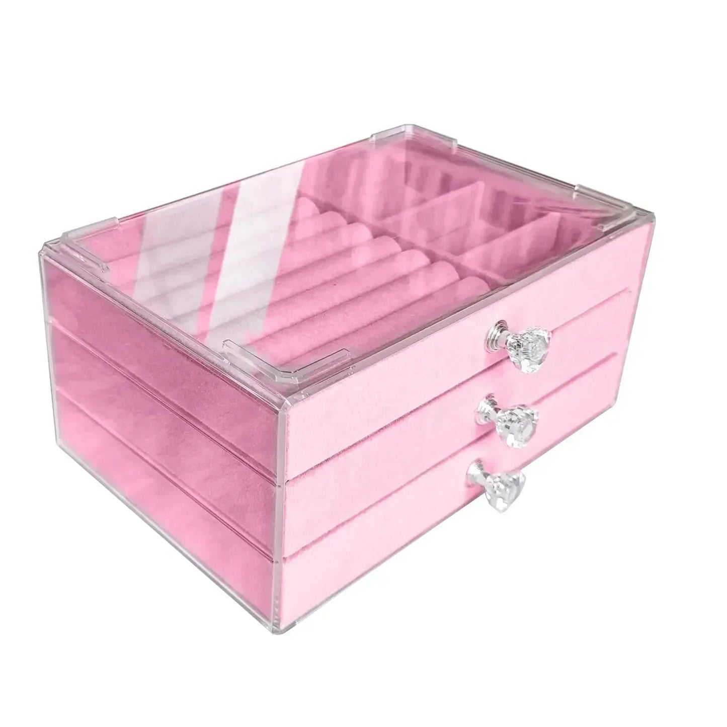 Joyero Tres Niveles: ¡Organización Deslumbrante! - Pink - Jewelry Organizer