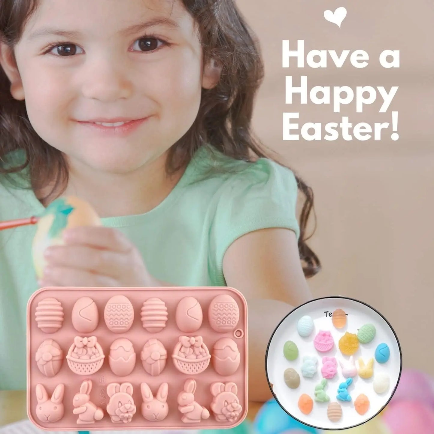 ¡Molde de Chocolate de Silicona Rosa para Pascua! - YH-998RandomColor - Easter Silicone Mold