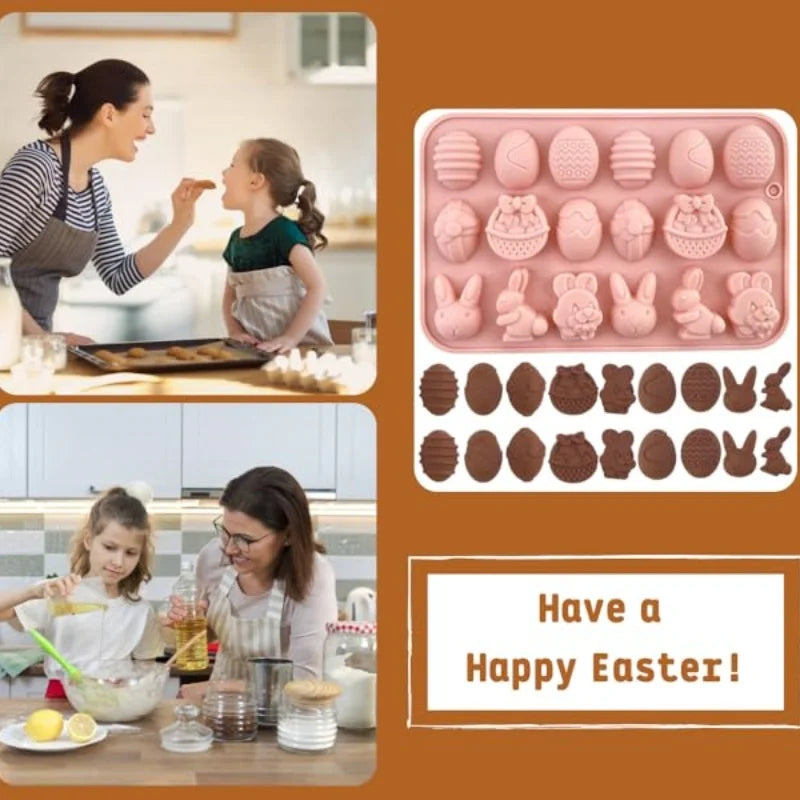 ¡Molde de Chocolate de Silicona Rosa para Pascua! - YH-998RandomColor - Easter Silicone Mold