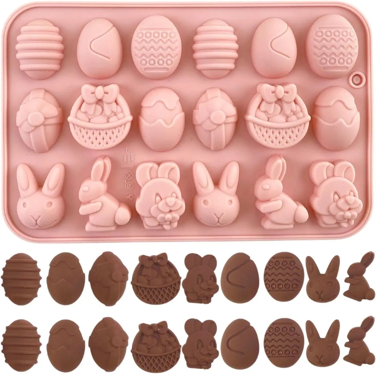¡Molde de Chocolate de Silicona Rosa para Pascua! - YH-998RandomColor - Easter Silicone Mold