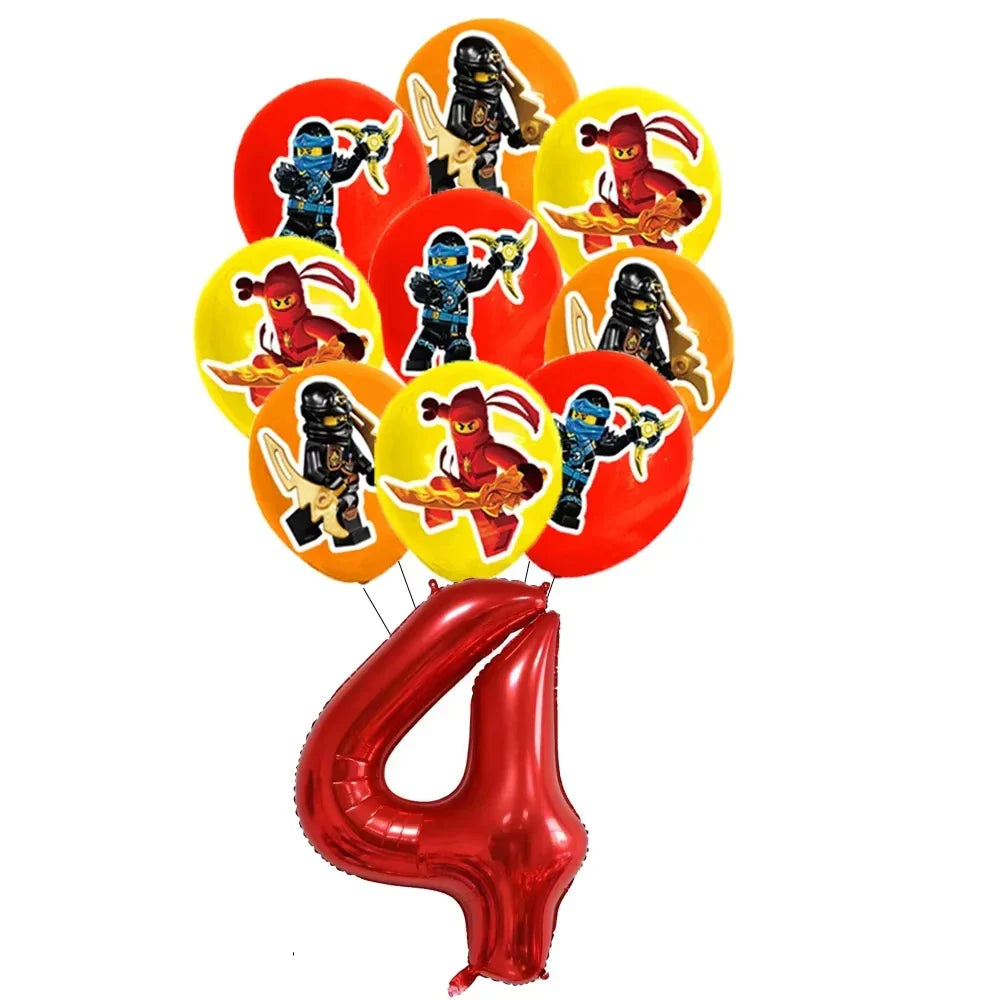 Ninjago Fiesta Explosiva Artículos Desechables Cumpleaños - 11pcs balloon 4