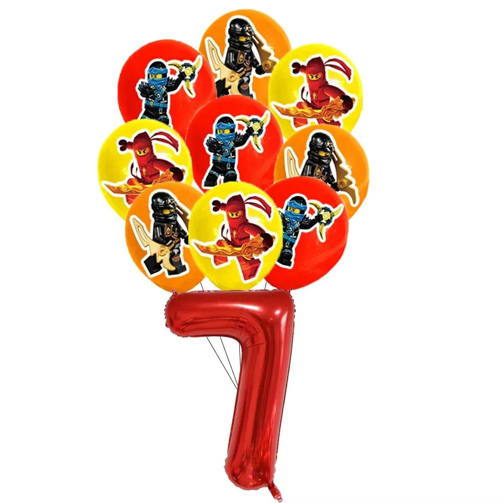 Ninjago Fiesta Explosiva Artículos Desechables Cumpleaños - 11pcs balloon 7