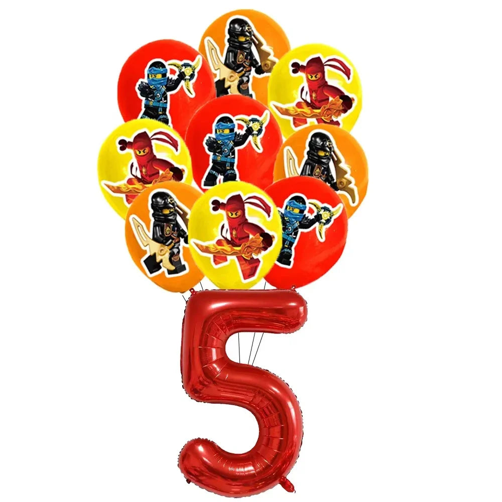 Ninjago Fiesta Explosiva Artículos Desechables Cumpleaños - 11pcs balloon 5