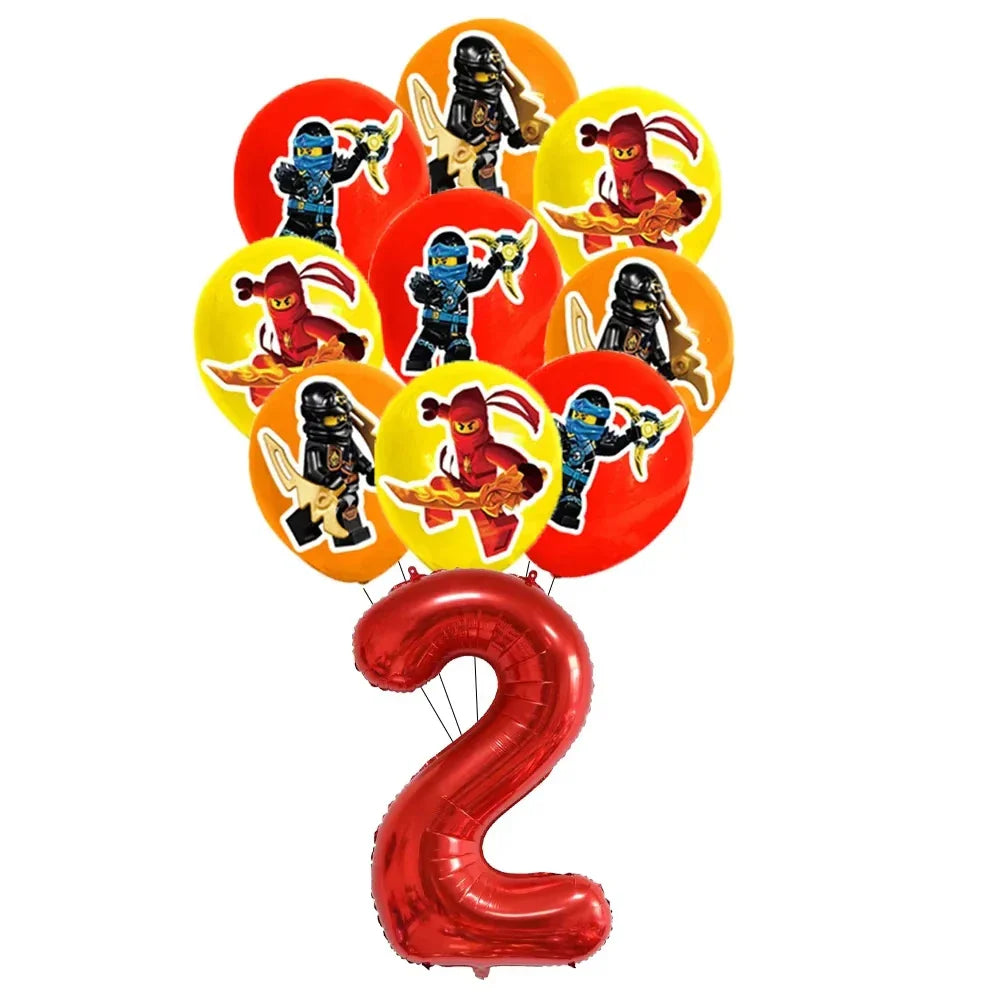 Ninjago Fiesta Explosiva Artículos Desechables Cumpleaños - 11pcs balloon 2