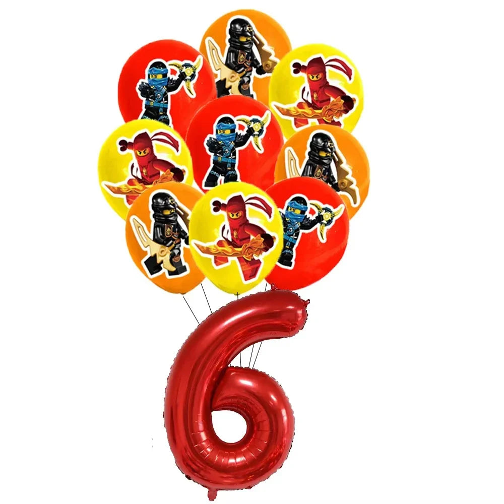 Ninjago Fiesta Explosiva Artículos Desechables Cumpleaños - 11pcs balloon 6