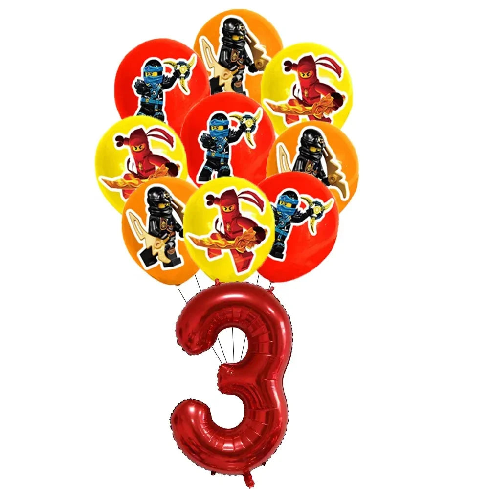Ninjago Fiesta Explosiva Artículos Desechables Cumpleaños - 11pcs balloon 3