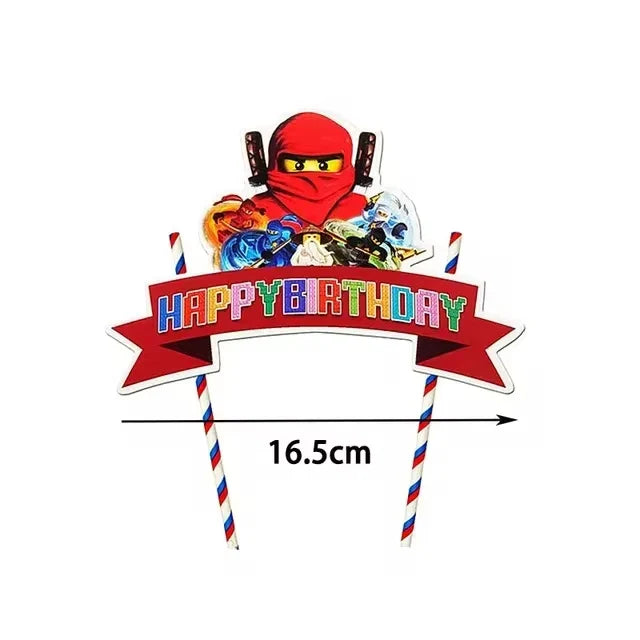 Ninjago Fiesta Explosiva Artículos Desechables Cumpleaños - 1pcs cake topper