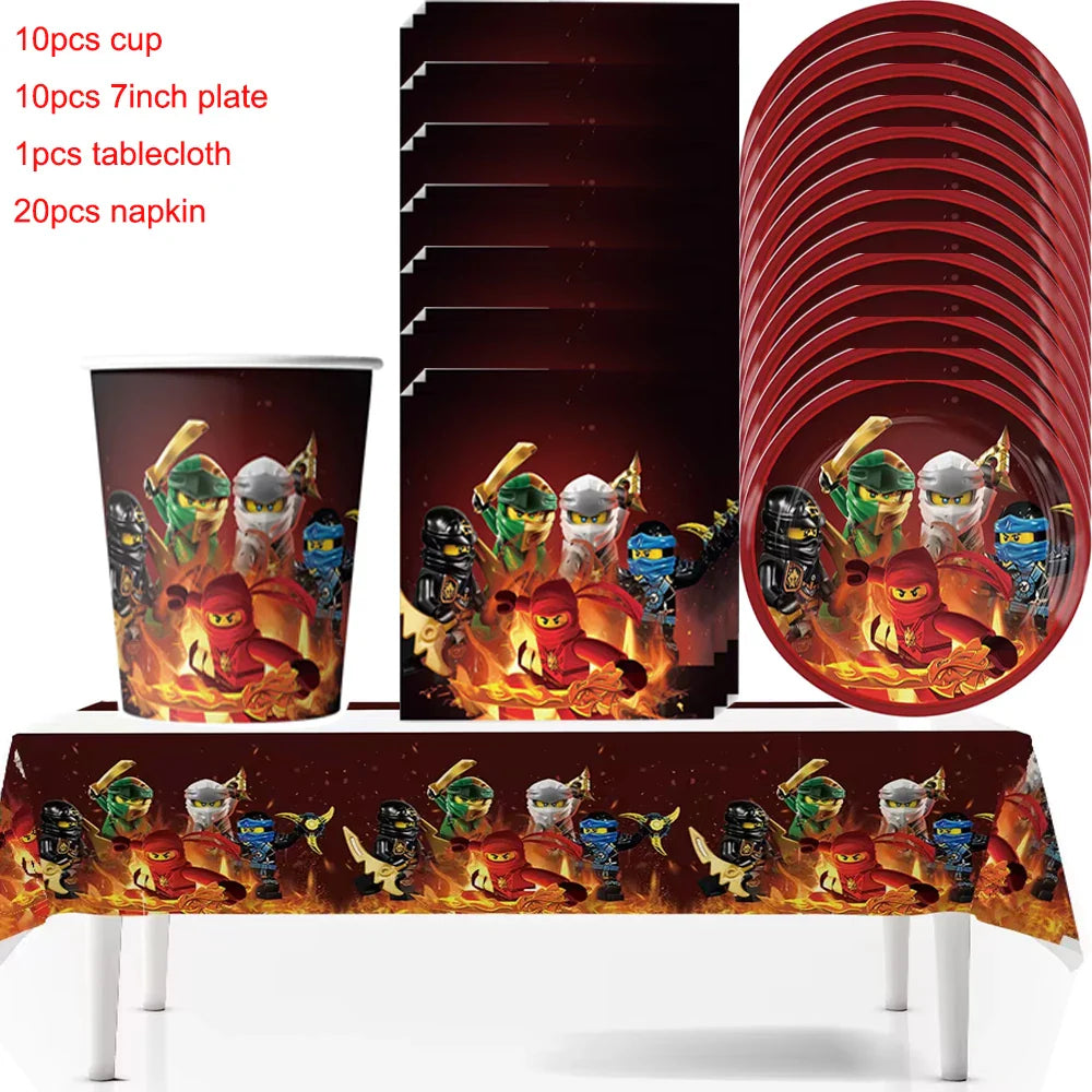 Ninjago Fiesta Explosiva Artículos Desechables Cumpleaños - 41pcs