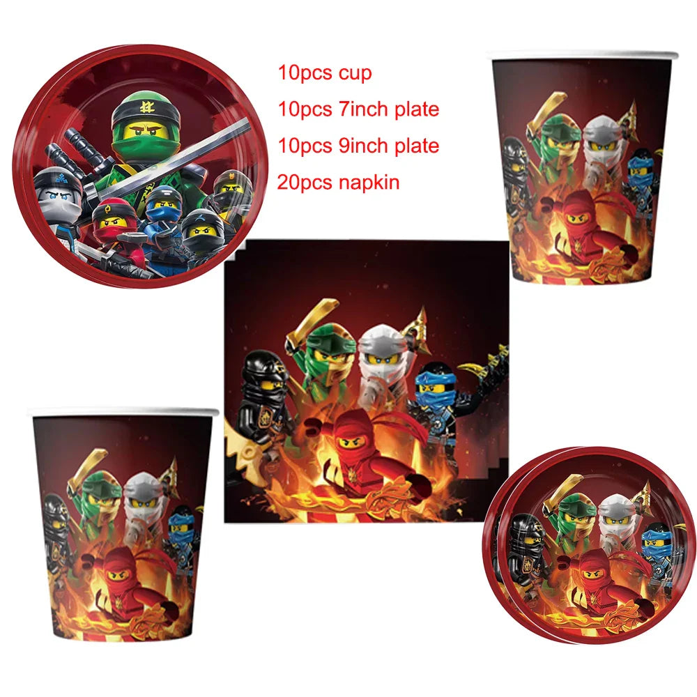 Ninjago Fiesta Explosiva Artículos Desechables Cumpleaños - 50pcs