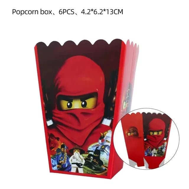 Ninjago Fiesta Explosiva Artículos Desechables Cumpleaños - 6pcs popcorn box