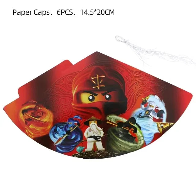 Ninjago Fiesta Explosiva Artículos Desechables Cumpleaños - 6pcs hat