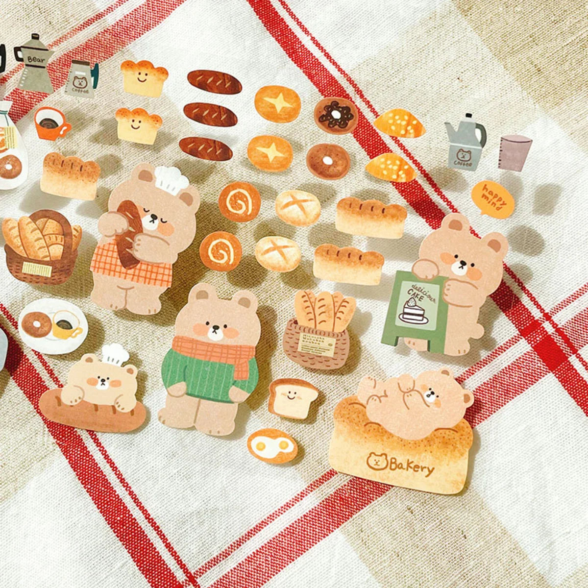 Ositos Panaderos Adorables Pegatinas Cheftronics - Bear In Bakery