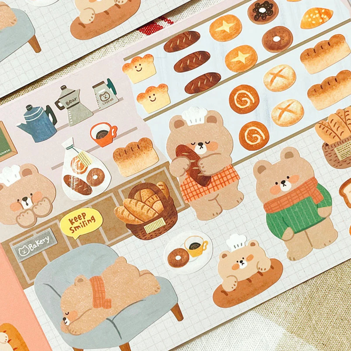 Ositos Panaderos Adorables Pegatinas Cheftronics - Bear In Bakery
