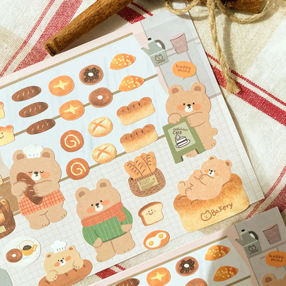 Ositos Panaderos Adorables Pegatinas Cheftronics - Bear In Bakery