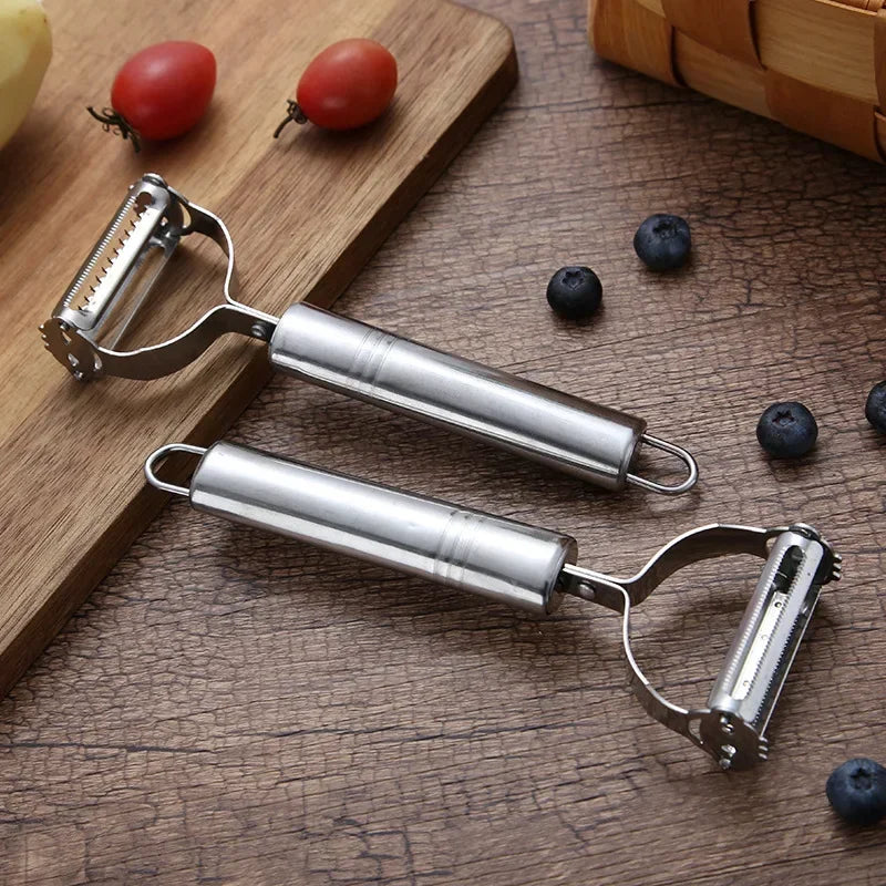 Dos peladores de acero inoxidable del producto Cheftronics para herramientas de cocina