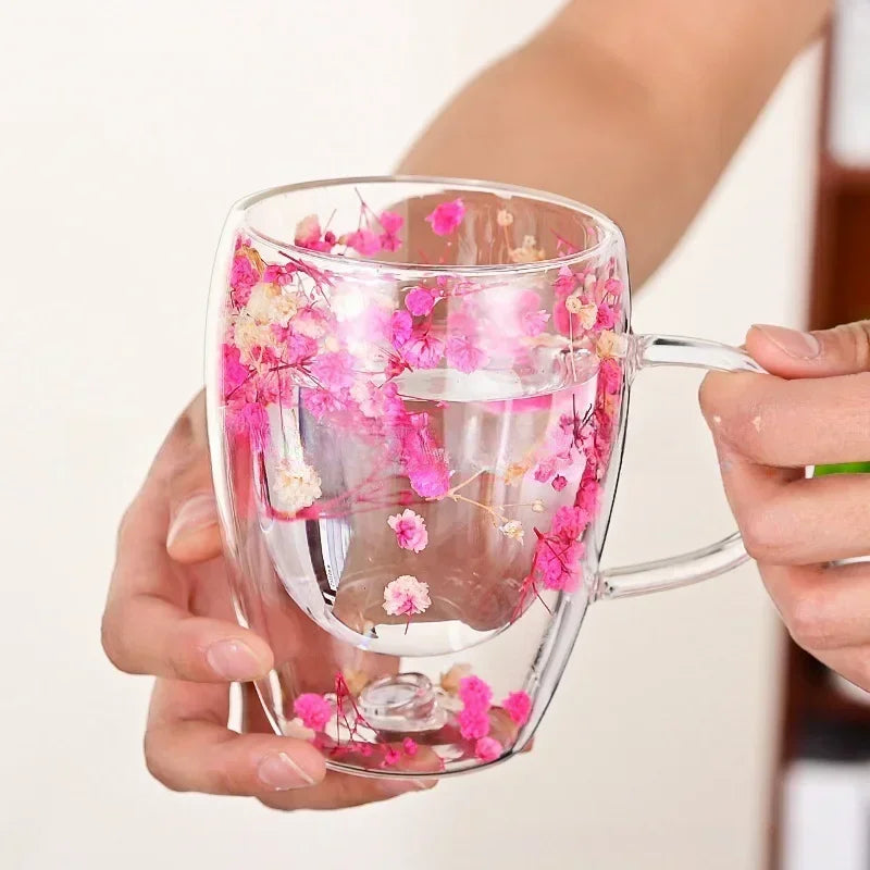 Tazas Florales de Vidrio Borosilicato Extraordinarias - Glass Mugs