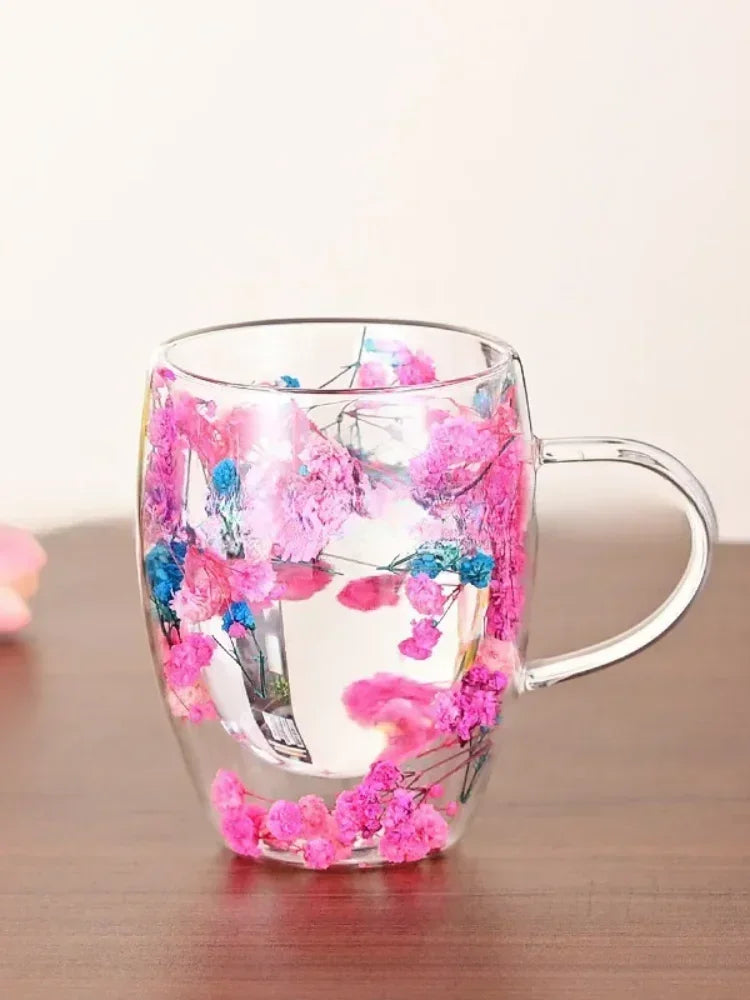 Tazas Florales de Vidrio Borosilicato Extraordinarias - Glass Mugs