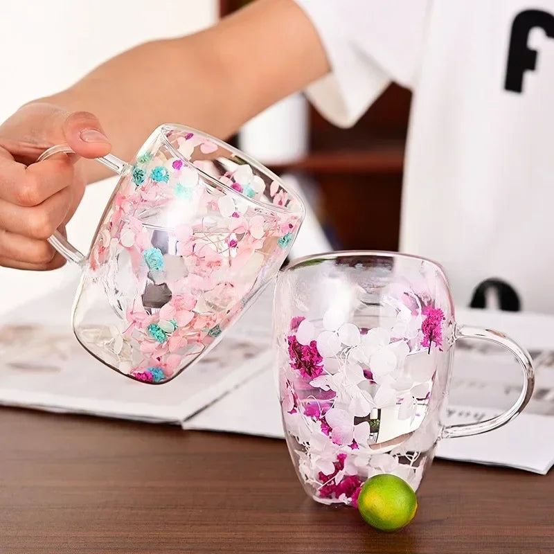 Tazas Florales de Vidrio Borosilicato Extraordinarias - Glass Mugs