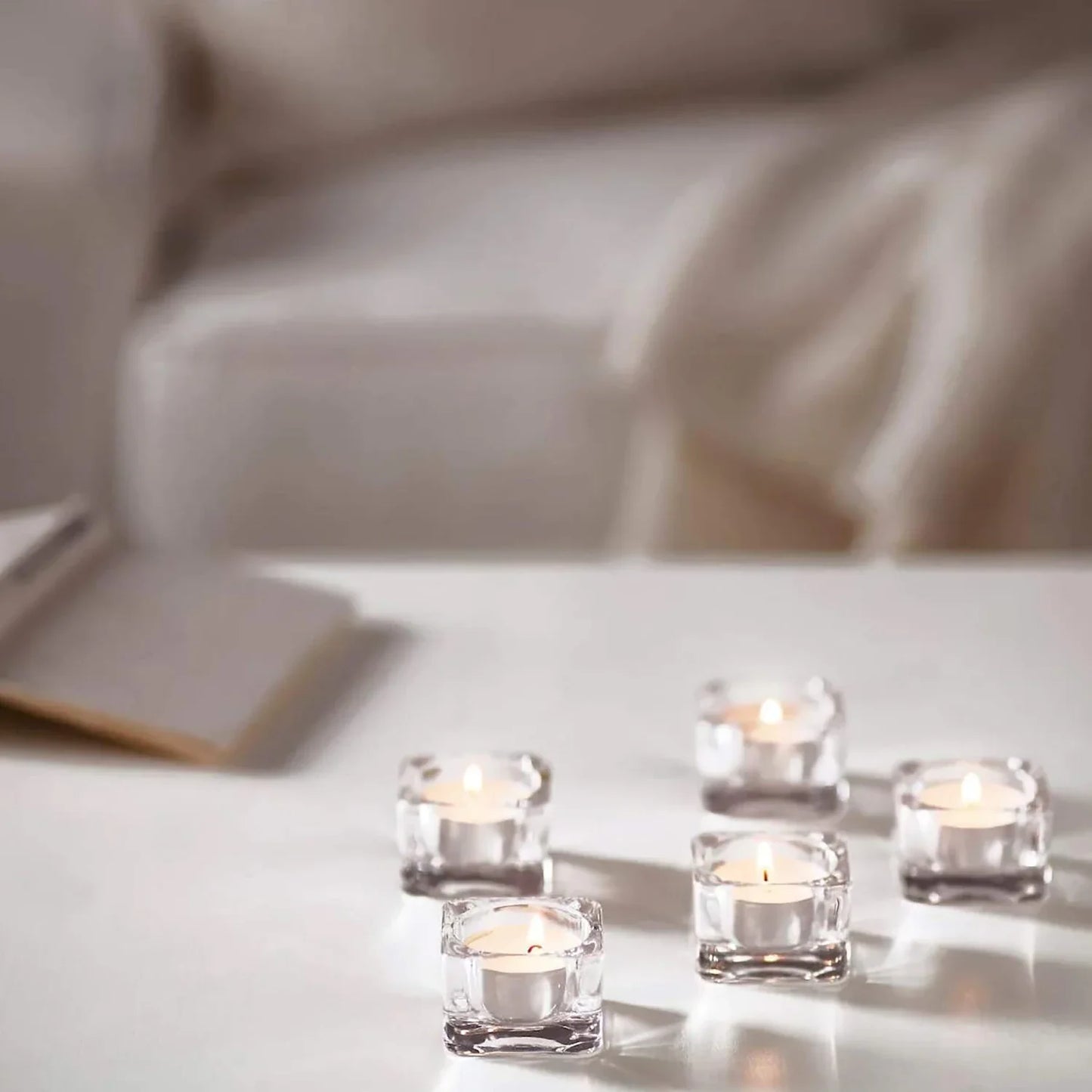 Toyar Home Tea Lights Unscented Candles Long Burning 4 Hours 30/50/100 Units White