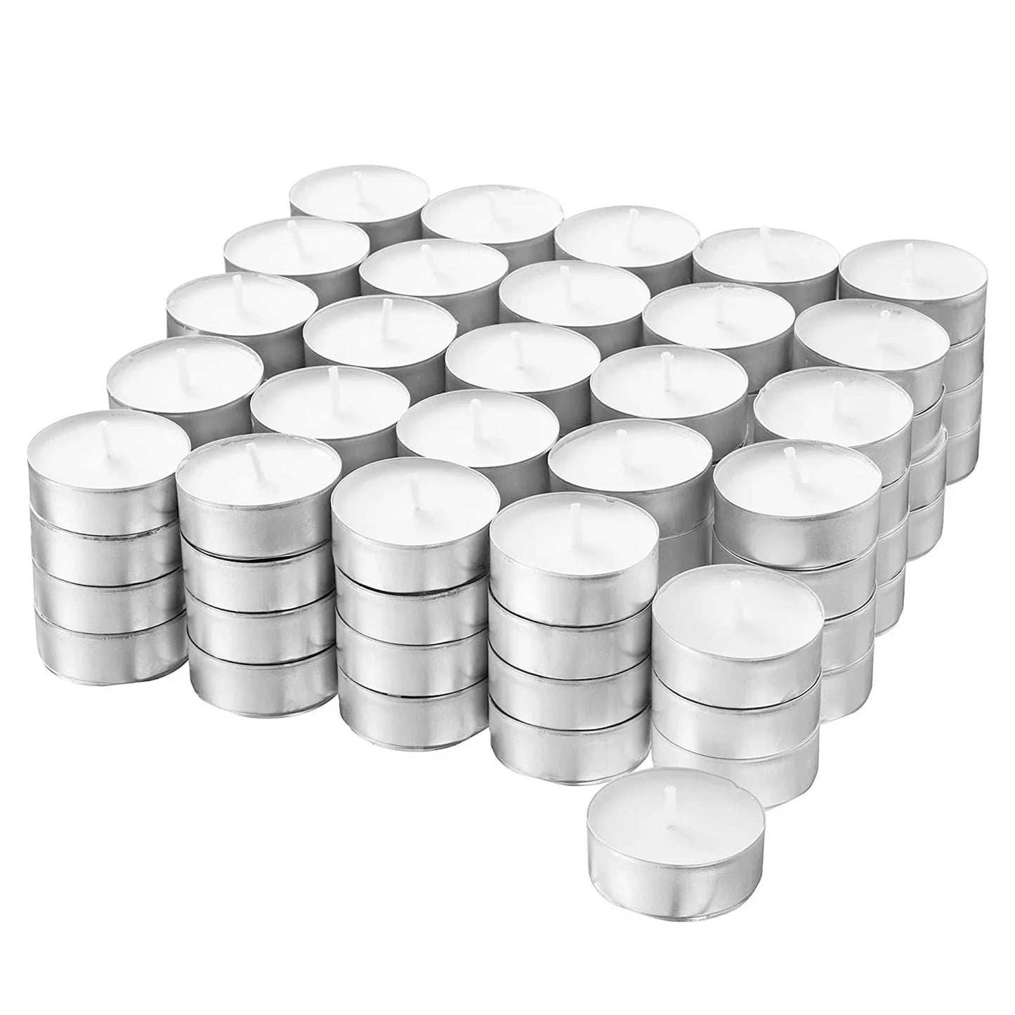 Toyar Home Tea Lights Unscented Candles Long Burning 4 Hours 30/50/100 Units White