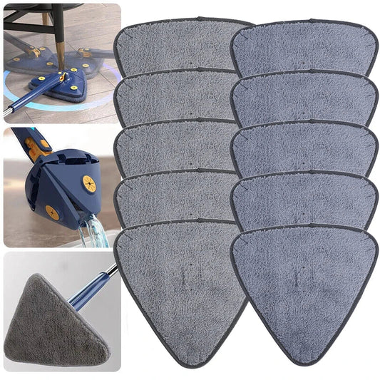 ¡Triángulo Microfiber Mop 10pcs: Limpieza Imparable! - Mop Replacement Pads
